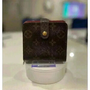 Louis Vuitton Monogram Compact Wallet Brown Unisex Credit Card Holder